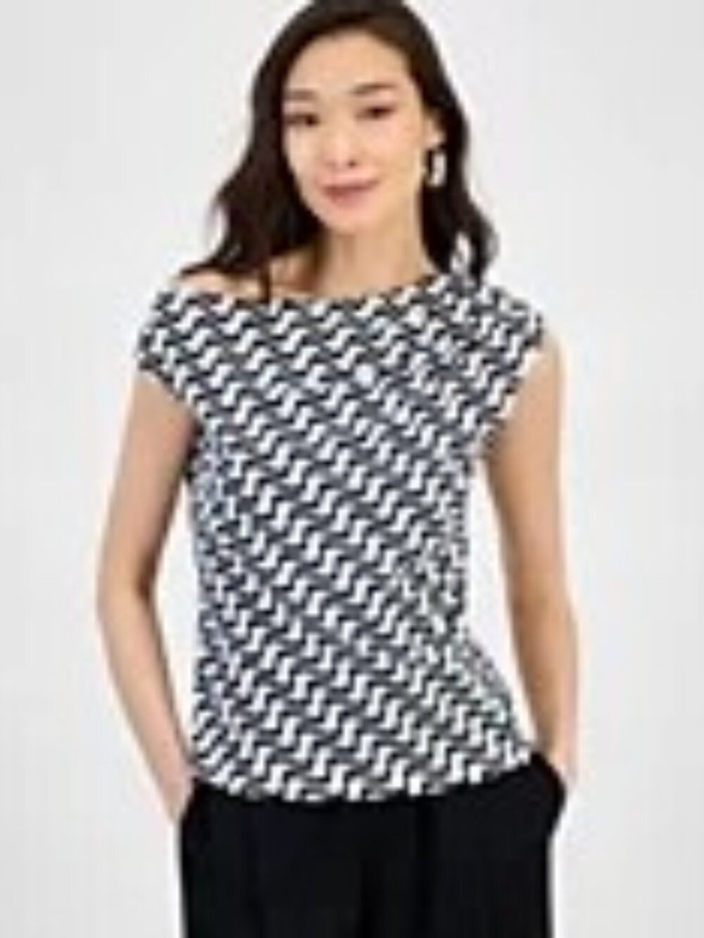Inc Top Extended Shoulder Cowlneck Arlo Waves NWT M
